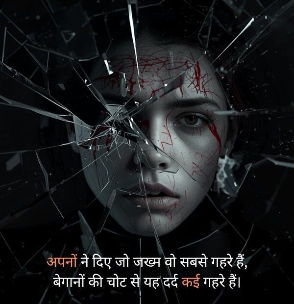 Jakhm shayari in Hindi expressing deep pain, zakhm shayari, sad shayari and dard bhari emotional lines